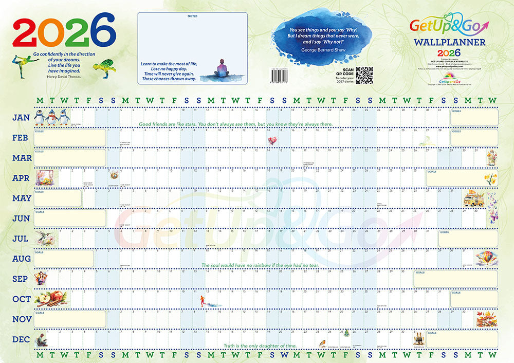 Wall Planner for 2026 – A1 Illustrated Print – Full Year View